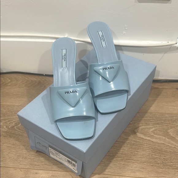 Prada Women's Light Blue Mules - Picture 1 of 5